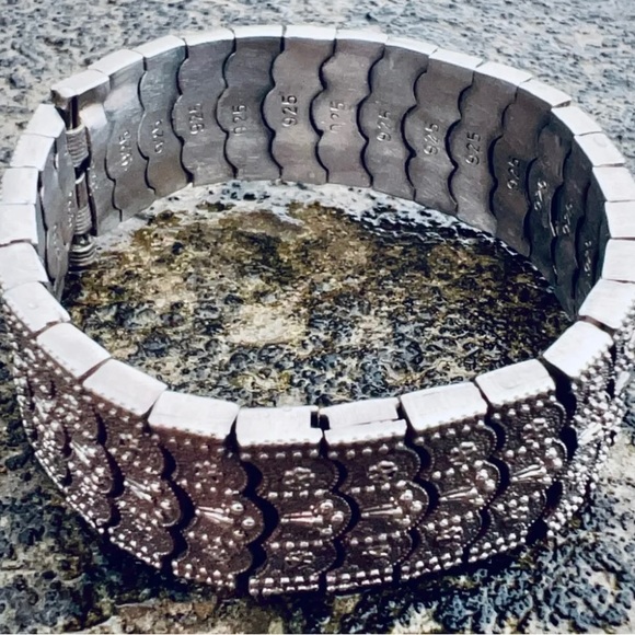 Maxfield of Malibu Sterling Silver Custom Ornate Pattern Bracelet ONE OF A KIND - Picture 8 of 8